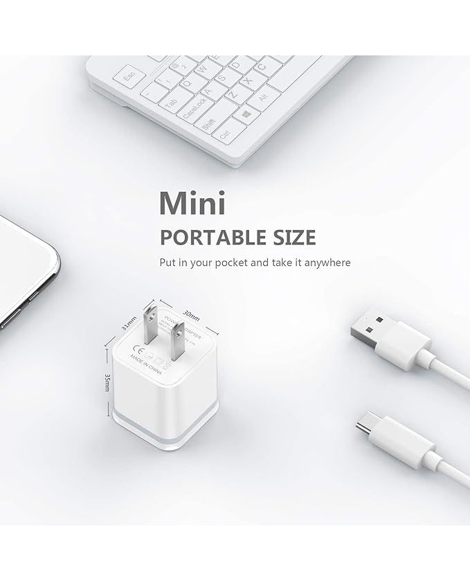 LUOATIP 3-Pack Dual Port USB Wall Chargers
